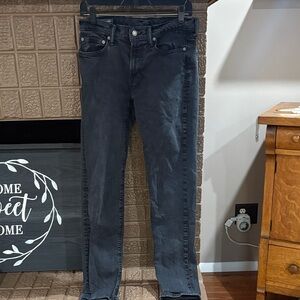 Abercrombie & Fitch Men Faded Black Straight Leg Jeans